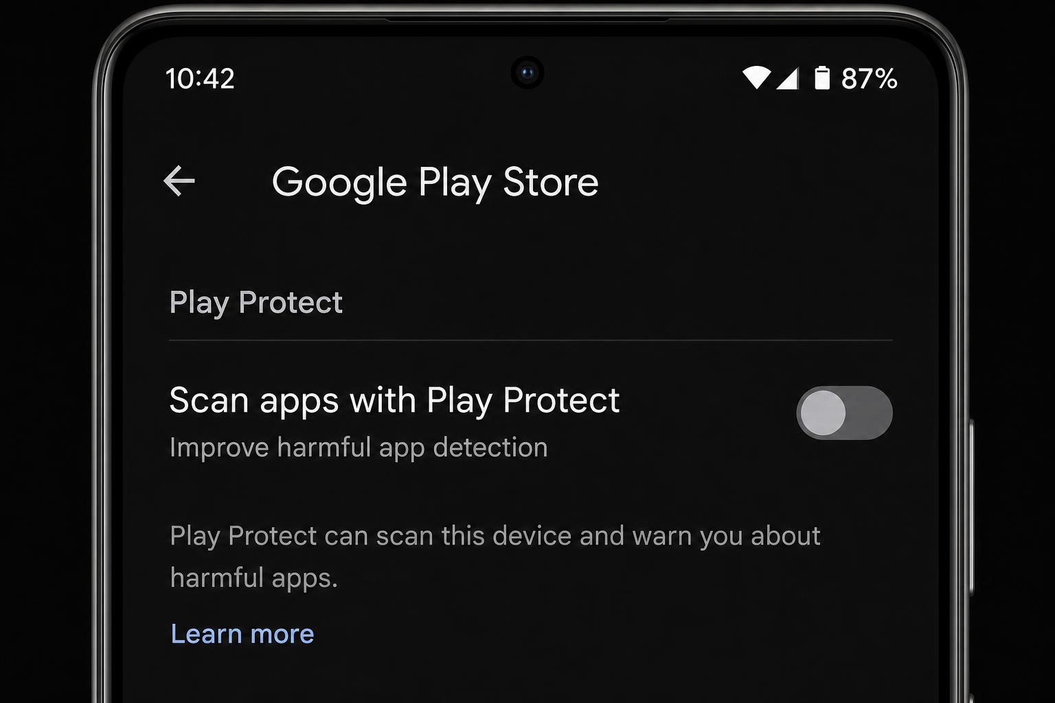 Spy Tesco setup step 1 — turn off Play Protect